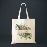Bolsa Tote Casamento Botânico Rustic Winter Welcome Tote Bag<br><div class="desc">Bem-vindos à sua festa de casamento e convidados para o seu fim de semana de casamento com este saco de tote personalizado muito bonito. Os nomes de noiva e noiva são escritos em grande texto tradicional, enquanto sua declaração de boas-vindas é escrita em um script de tendência. O design está...</div>