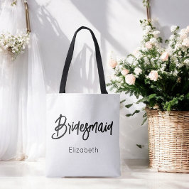 Bolsa Tote Casamento Branco Negro de Bridesmaid