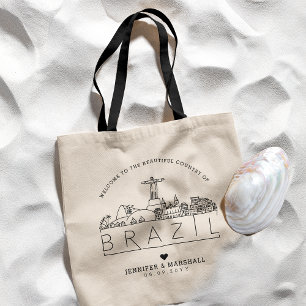 Bolsa Tote Casamento Brasil   Saco de Tota Skyline Estilizado
