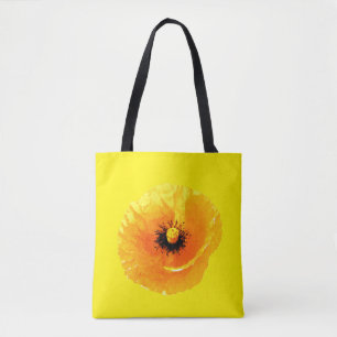 Bolsa Tote Casamento com Abstrato Flor Amarelo Brilhante