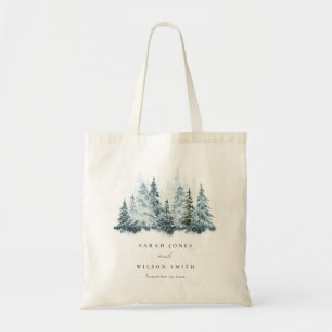 Bolsa Tote Casamento com pinheiro da Floresta de Inverno da N