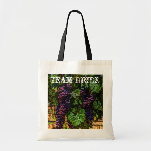 Bolsa Tote casamento com vinhas roxas românticas (Frente)