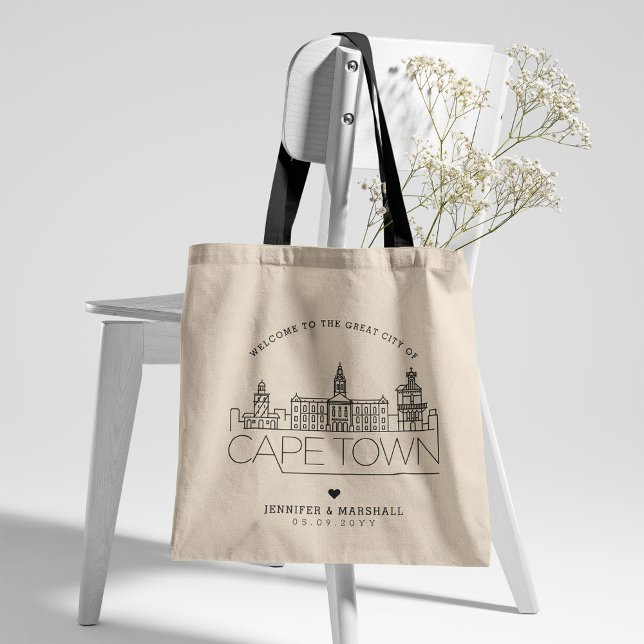 Bolsa Tote Casamento da Cidade do Cabo | Saco de Tota Skyline (Criador carregado)