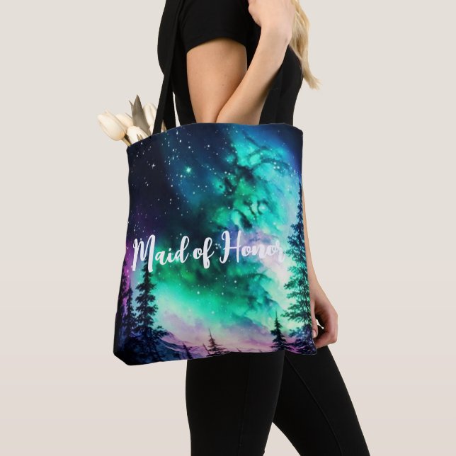 Bolsa Tote Casamento das Luzes Celestiais do Norte (Close Up)