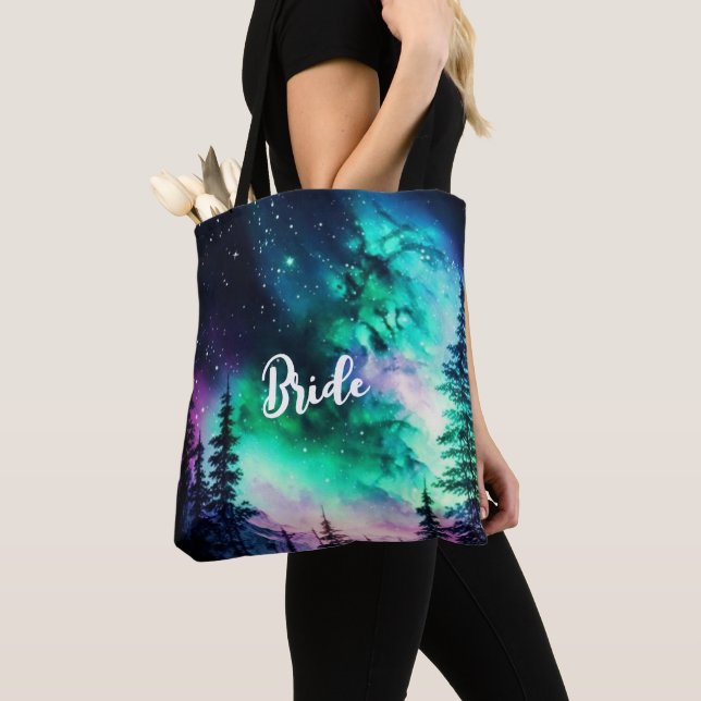 Bolsa Tote Casamento das Luzes do Norte Celestiais (Close Up)