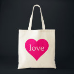 Bolsa Tote Casamento De Amor Com Coração Vermelho Com Literat<br><div class="desc">Esta é uma bela bolsa de tote para amantes com a imagem de coração cor-de-rosa para o casamento e qualquer outra ocasião. Até pode ser personalizado com seu nome ou logotipo.</div>