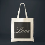 Bolsa Tote Casamento De Amor Com Fundo Da Cinza na moda<br><div class="desc">Você pode mudar facilmente as fontes e as cores. Você também pode adicionar seu logotipo e a imagem de fundo conforme desejar.</div>