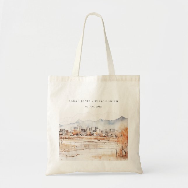 Bolsa Tote Casamento de Aquarela de Utah, no lago de sal míni (Frente)