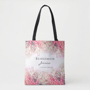 Bolsa Tote Casamento de Blinhas de Ananás Rosa Exótico Obriga