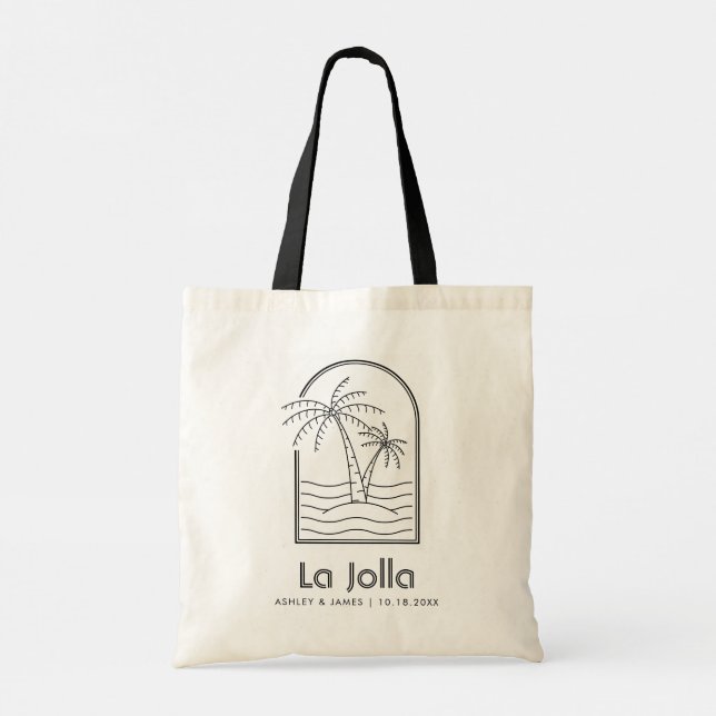 Bolsa Tote Casamento de boas-vindas ao casamento de La Jolla (Verso)