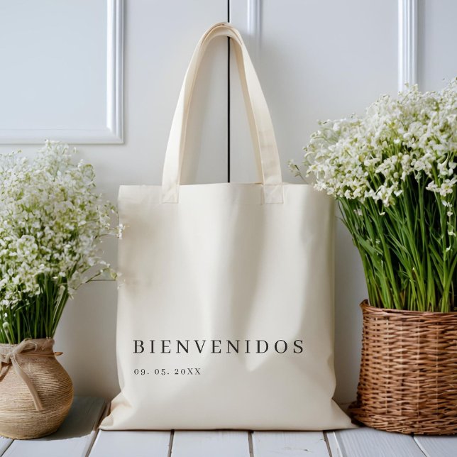 Bolsa Tote Casamento de Boas-vindas do México Elegante Modern (Criador carregado)