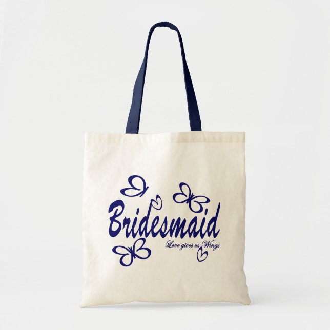 Bolsa Tote Casamento de Borboleta/ Bridesmaid (Frente)