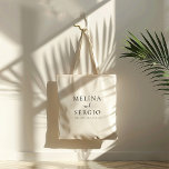 Bolsa Tote Casamento de Caligrafia Minimalista Elegante<br><div class="desc">Felicite o seu clássico evento de casamento com esta elegante mala de casamento da caligrafia minimalista.</div>