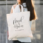 Bolsa Tote Casamento de Caligrafia Moderna Simples madrinha d<br><div class="desc">A madrinha de casamento Simple Modern Calliographic Wedding Tote Bag apresenta caligrafia divertida e bonito,  junto com o nome personalizado.</div>