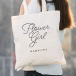 Bolsa Tote Casamento de Caligrafia Simples para Menina Flor<br><div class="desc">Flor Menina Simples Caligrafia Tote Bag apresenta caligrafia divertida e bonito,  junto com o sobrenome da florista.</div>