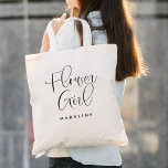 Bolsa Tote Casamento de Caligrafia Simples para Menina Flor<br><div class="desc">Flor Menina Simples Caligrafia Tote Bag apresenta caligrafia divertida e bonito,  junto com o sobrenome da florista.</div>