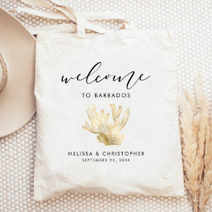 Bolsa Tote Casamento de Destino Boas-vindas ao Mar Dourado Co