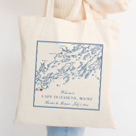 Bolsa Tote Casamento de Destino de Cape Elizabeth Maine Bem-v
