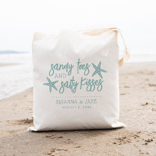 Bolsa Tote Casamento de Destino Sandy Toes & Salty Kisses