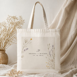 Bolsa Tote Casamento de Flor Silvestre Elegante