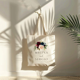 Bolsa Tote Casamento de Flores Clássicas do rico