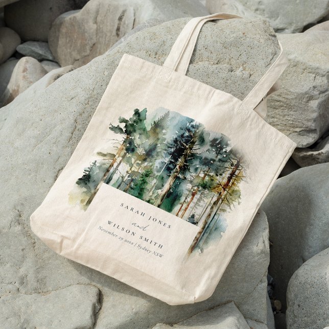 Bolsa Tote Casamento de Floresta Florestal Verde Elegante (Criador carregado)