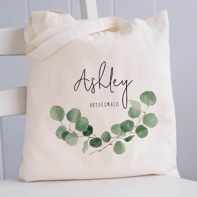 Bolsa Tote Casamento de Folhas Eucalyptus Bridesmaid (Criador carregado)