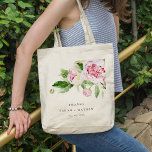 Bolsa Tote Casamento de Obrigados Florais Elegante de Peonia<br><div class="desc">Se precisar de mais alguma personalização,  por favor,  sinta-se à vontade para me enviar uma mensagem em yellowfebstudio@gmail.com.</div>