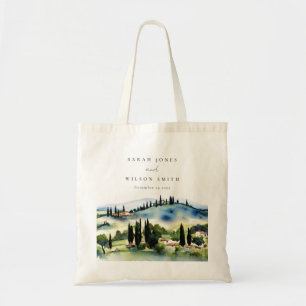 Bolsa Tote Casamento de Paisagem com Aquarelas do Elegante To