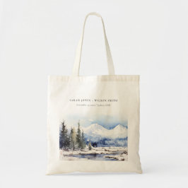 Bolsa Tote Casamento de Paisagem de Esqui da Montanha de Neve