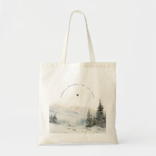 Bolsa Tote Casamento de Paisagem de Montanha de Neve Dusky Wi
