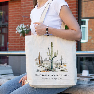 Bolsa Tote Casamento de Paisagem do Deserto do Boho Cactus Oc