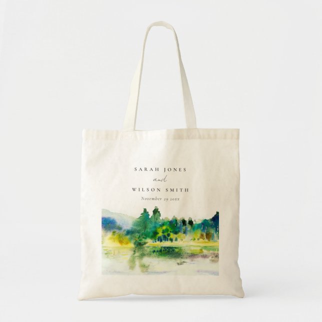 Bolsa Tote Casamento de Paisagem do Rio Chic Countryside Moun (Frente)