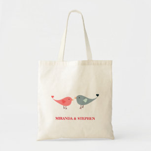 Bolsa Tote Casamento de Pássaros Vermelhos e Negros