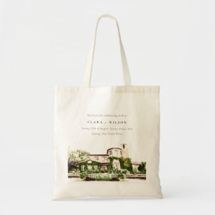 Bolsa Tote Casamento de vinhas verdes com aquarela Chic