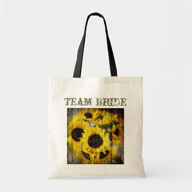 Bolsa Tote casamento do país ocidental com lenha amarela (Frente)