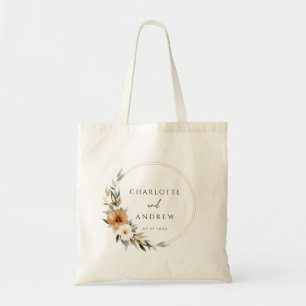 Bolsa Tote Casamento Elegante com Cobre e Botânica Terrosa