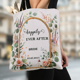Bolsa Tote Casamento Elegante de Flores Clássicas de Aquarela