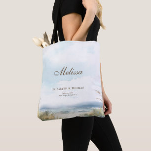 Bolsa Tote Casamento Elegante De Grama De Cerca De Praia Selv