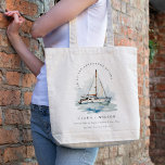 Bolsa Tote Casamento Elegante Dusky Sailboat Yacht Seascape<br><div class="desc">Se você precisar de outro produto ou personalização correspondente,  por gentileza,  envie uma mensagem via Zazzle.</div>