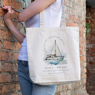 Bolsa Tote Casamento Elegante Dusky Sailboat Yacht Seascape