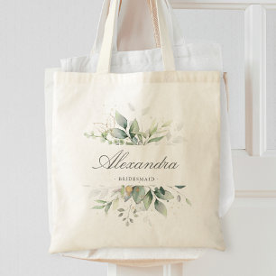 Bolsa Tote Casamento Elegante Eucalyptus Watercolor Bridesmai