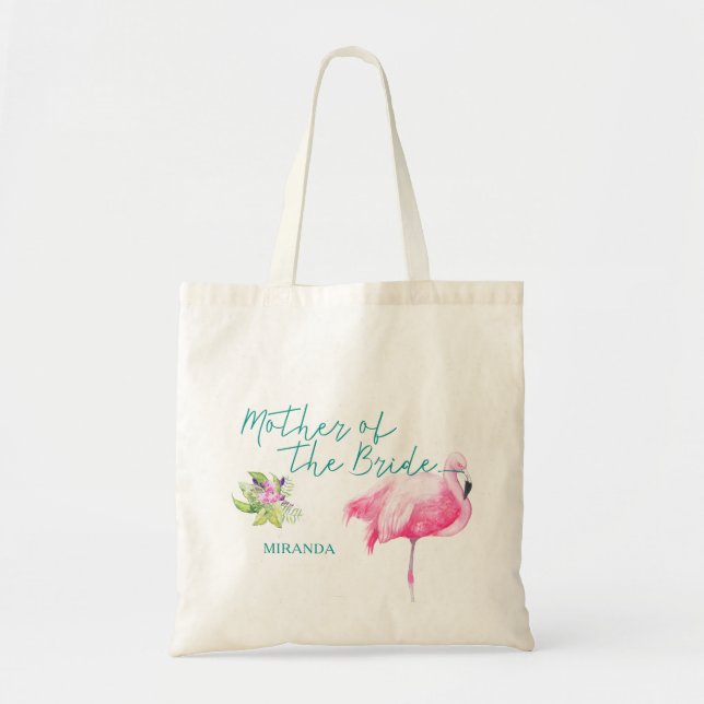 Bolsa Tote Casamento flamingo da praia mãe da noiva (Frente)