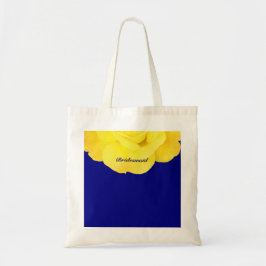 Bolsa Tote Casamento Floral Azul Marinho Amarelo Ouro Bridesm
