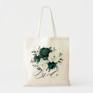 Bolsa Tote Casamento Floral Branco Eucalyptus Emerald Greener