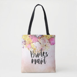 Bolsa Tote Casamento Floral com Coloração Aquosa Chic Bridesm