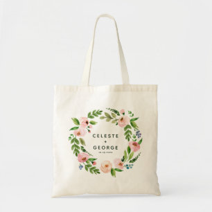 Bolsa Tote Casamento floral cor-de-rosa