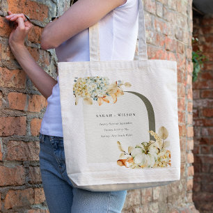 Bolsa Tote Casamento Floral do Arco de Abóbora de outono Russ