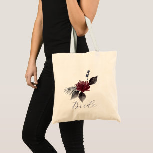 Bolsa Tote Casamento Floral Gótico Vermelho marinho Azul Borg