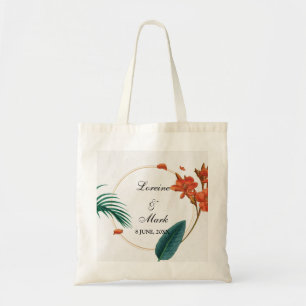 Bolsa Tote Casamento Floral Tropical Elegante